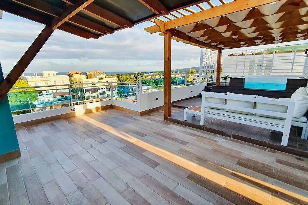 Apart. bbq, jacuzzi y vista al mar, 4Hb/AC. Apartamento Barahona